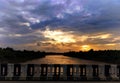 River-side sunset Rainyday Nature Royalty Free Stock Photo