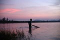 River and Silhouette Fisherman