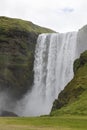 The river Skoga plunging over the Skogafoss waterfall in souther