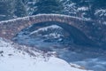 Snow in the brige in Ransol, Andorra