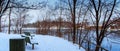 River Snowy Winter scene Royalty Free Stock Photo