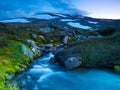 The river with SnÃÂ¸hetta mountain, Dovrefjell National Park, Norway Royalty Free Stock Photo