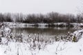 The river Somesul Mare in winter season Royalty Free Stock Photo