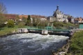 River Somme Weir, Long, France Royalty Free Stock Photo