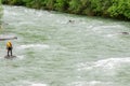 River speleo rescuer in canoe race