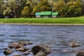 River Spey and fishing hut.