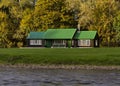 River Spey and green hut.