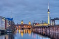 The river Spree in Berlin at dusk Royalty Free Stock Photo