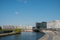 River Spree and the exterior of the main train station Hauptba