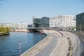 River Spree and the exterior of the main train station Hauptba