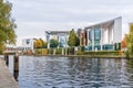 River Spree with the German Federal Chancellery and a chancellery park in Berlin