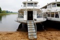 The river steam-ship at coast Royalty Free Stock Photo