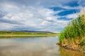 River in steppe. prairie