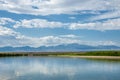 River in steppe. prairie