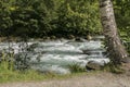 River Storfossen runs down the mountain to the Geiranger Fjord, Norway. Nature landscape, river. Royalty Free Stock Photo