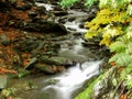 A river stream of water jumps over rocks. Royalty Free Stock Photo