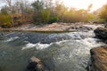 River stream waterfall in forest landscape, beautiful nature water stream with rocks in the tropical forest little mountain Royalty Free Stock Photo