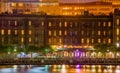 River Street at Twilight in Savannah Georgia Royalty Free Stock Photo