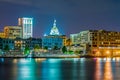 River Street at Twilight in Savannah Georgia Royalty Free Stock Photo