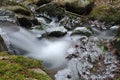 River strem with frozen icicles