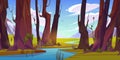 River in summer forest and mountain nature vector