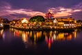 The River Sunset at Shan Tang Jie in Suzhou, China on June 2nd, Royalty Free Stock Photo