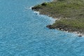 River surface with small waves, aerial view in blue and turquoise color tones Royalty Free Stock Photo