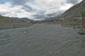 River Suru gushing through the town of Kargil, India. Royalty Free Stock Photo
