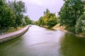 River Svislach in a park in Minsk. Royalty Free Stock Photo
