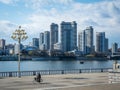 River Taedong and Pyongyang Cityscape Royalty Free Stock Photo