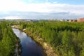 river in the taiga near the town of New Urengoy
