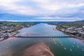 River Teign, Shaldon and Teignmouth from a drone, Devon, England Royalty Free Stock Photo