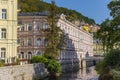 River Tepla in the historic center of Karlovy Vary