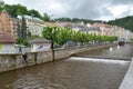 The river Tepla in the resort of Karlovy Vary. Czech Republic Royalty Free Stock Photo