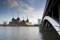 River Thames Battersea Power Station and Grosvenor Rail Bridge Royalty Free Stock Photo