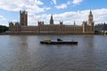 panoramic view abross river Thames to British Parliament and Big Ben world famous sithgt in the city of London Great Britain Royalty Free Stock Photo