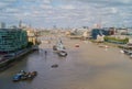River Thames in the City of London with HMS Belfast Royalty Free Stock Photo