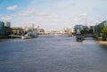 River Thames in the City of London with HMS Belfast Royalty Free Stock Photo