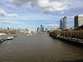 River thames in london with business buildings in the background