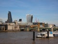 River Thames in London with Modern Architecture Background Royalty Free Stock Photo