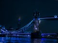 Tower Bridge from the River Thames at night - London Icons Royalty Free Stock Photo