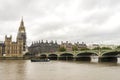 River Thames view at Westminster bridge and Big Ben in autumn day, London, England Royalty Free Stock Photo