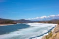 A river thawing in northern british columbia