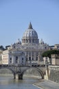 The river Tiber and the Ponte Sant` Angelo bridge Royalty Free Stock Photo