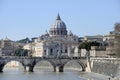 The river Tiber and the Ponte Sant` Angelo bridge Royalty Free Stock Photo
