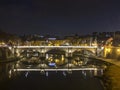 River Tiber in Rome by night Royalty Free Stock Photo