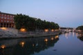 The river Tiber in Rome at night. View from the bridge Royalty Free Stock Photo