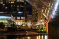 The river torrens footbridge and the new adelaide casino at night in South Australia on January 25th 2021 Royalty Free Stock Photo