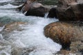 River touch to boader and flow with won mossion Royalty Free Stock Photo