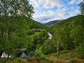 River Towi  Running Through a Scenic Wooded Valley Royalty Free Stock Photo